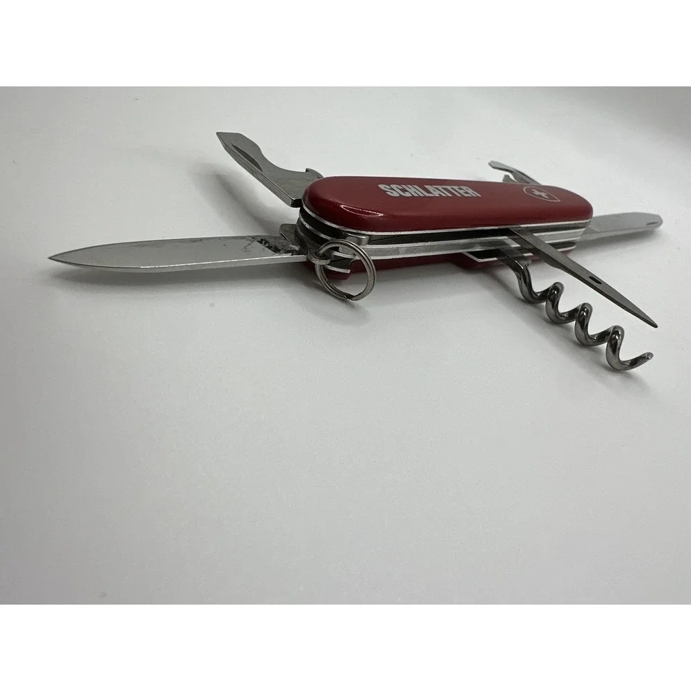 VTG Swiss‎ Army Style Multi Tool Knife Red Schlatter Stainless Corkscrew Opener